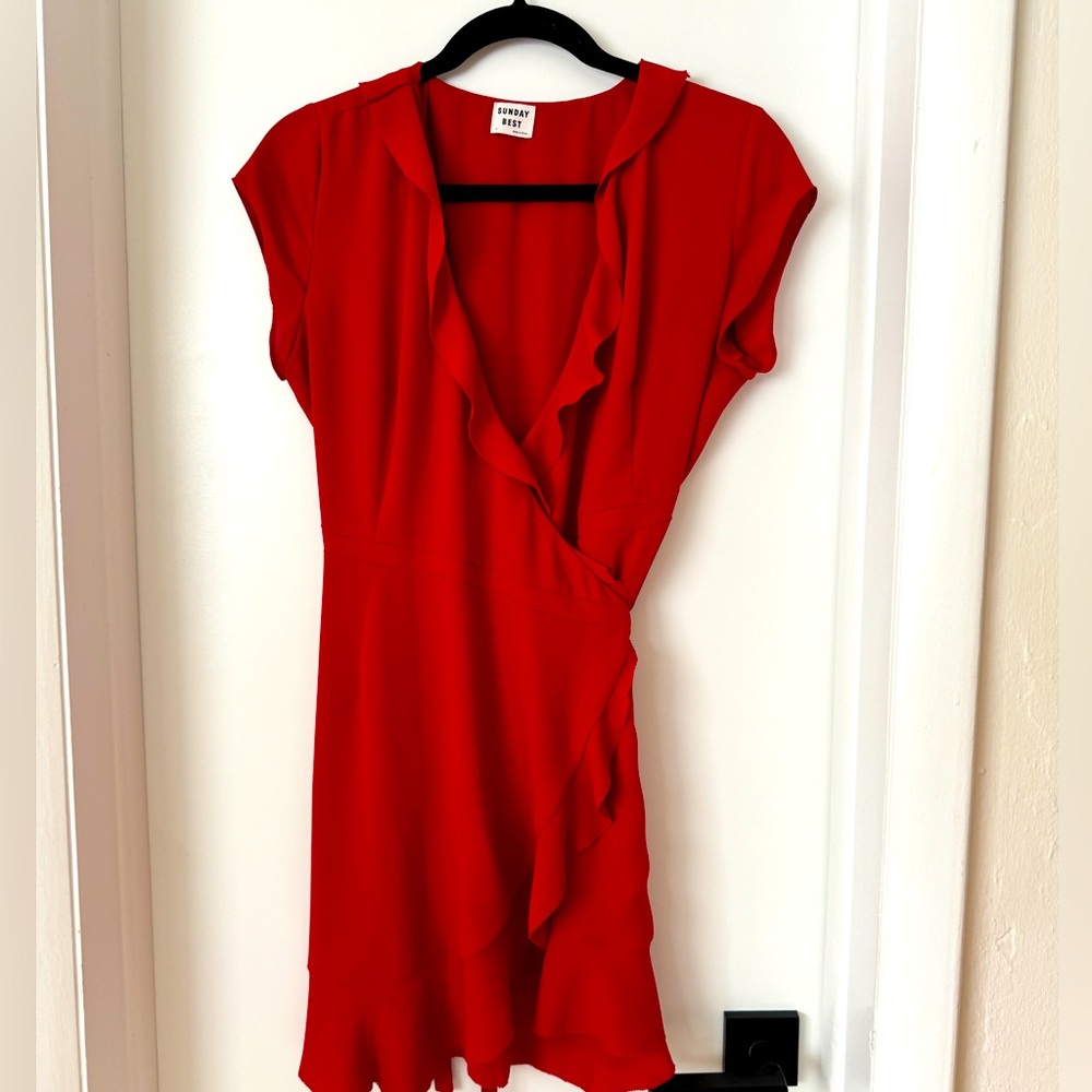 Aritzia Sunday Best Wrap Mini Dress